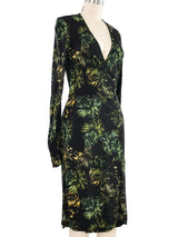 Gucci Palm Printed Wrap Dress Dress arcadeshops.com