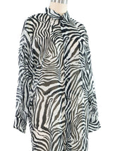 2020 Junya Watanabe Comme des Garcons Zebra Print Shirt Dress