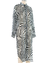 2020 Junya Watanabe Comme des Garcons Zebra Print Shirt Dress