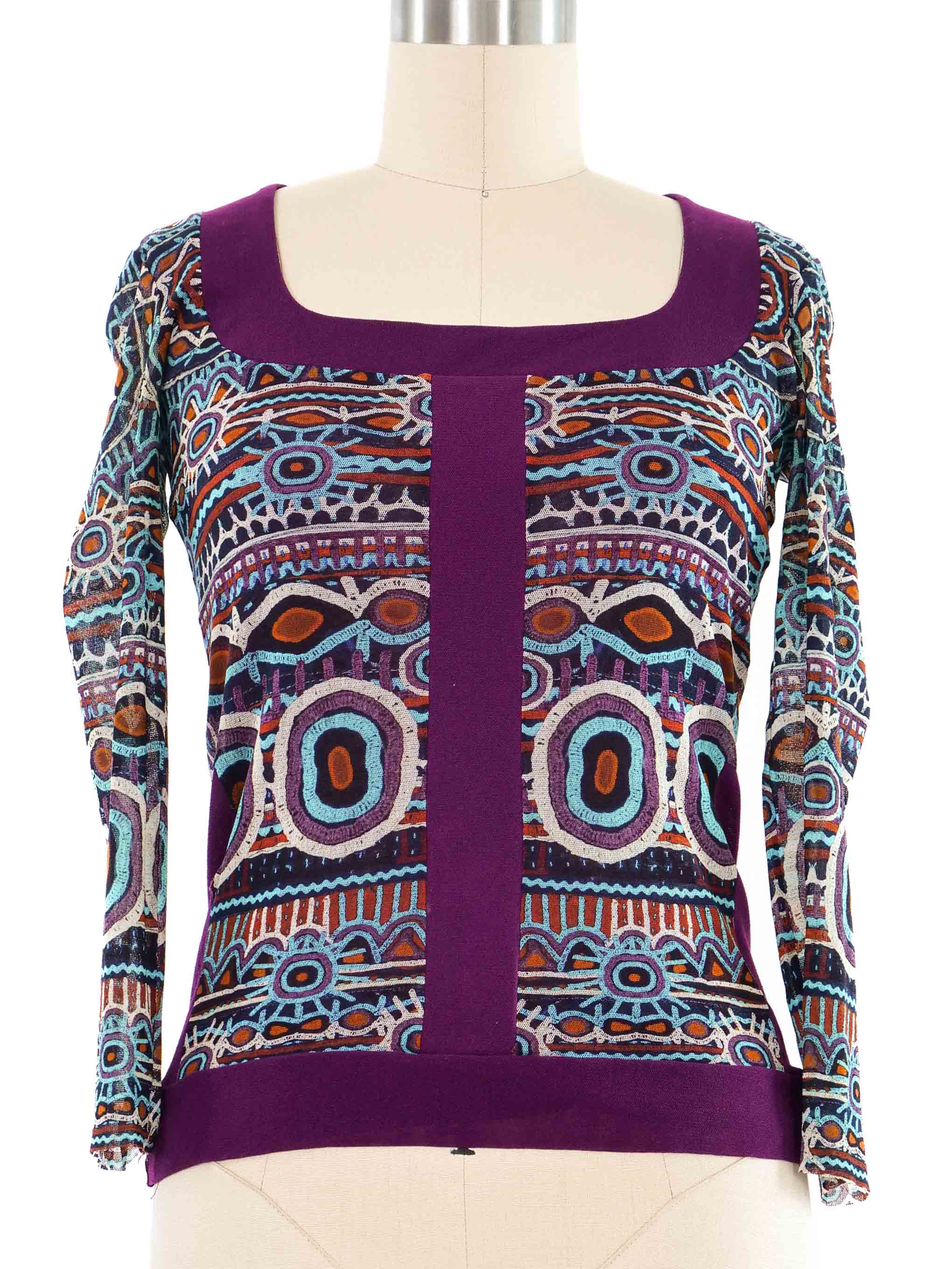 2000s Jean Paul Gaultier Tribal Print Top