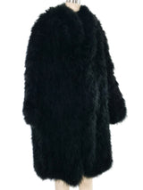 Black Marabou Duster Coat Outerwear arcadeshops.com