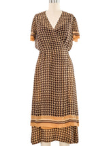 Printed Silk Wrap Dress Ensemble