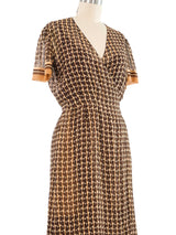 Printed Silk Wrap Dress Ensemble