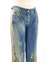 Dolce & Gabbana Snake And Lace Embellished Denim