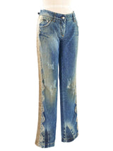 Dolce & Gabbana Snake And Lace Embellished Denim
