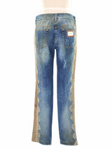 Dolce & Gabbana Snake And Lace Embellished Denim