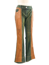 Christian Dior Western Leather Trimmed Denim