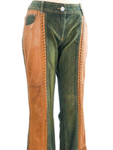 Christian Dior Western Leather Trimmed Denim