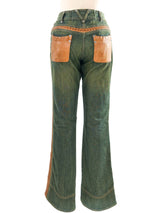 Christian Dior Western Leather Trimmed Denim