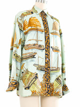 Hermes Jonques Et Sampans Silk Top Top arcadeshops.com