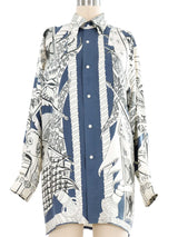 1970s Hermes Etendards et Bonnieres Silk Top Top arcadeshops.com