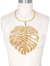 Oscar de la Renta Monstera Leaf Statement Necklace
