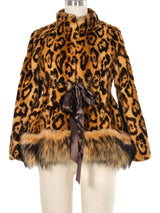 Valentino Cheetah Print Cropped Fur Coat