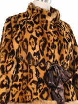 Valentino Cheetah Print Cropped Fur Coat