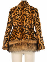 Valentino Cheetah Print Cropped Fur Coat