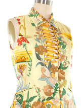 Hermes Les Bolides Print Sleeveless Top Top arcadeshops.com