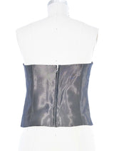 1999 Yeohlee Dark Gray Metallic Bustier Top arcadeshops.com