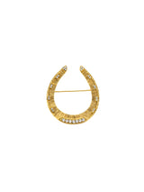 Crystal Studded Horseshoe Brooch Jewelry arcadeshops.com