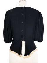Radley Lace Trim Black Peplum Blouse Dress arcadeshops.com