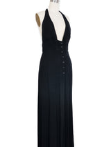 1970s Ossie Clark Halter Button Front Dress Dress arcadeshops.com