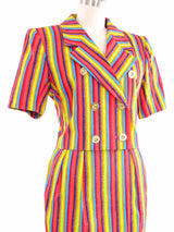 Yves Saint Laurent Striped Crop Skirt Suit Suit arcadeshops.com