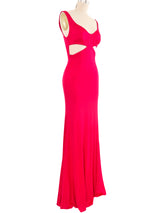 Roberto Cavalli Hot Pink Cutout Midriff Gown Dress arcadeshops.com