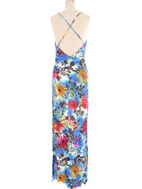 Versace Jeans Couture Floral Jersey Maxi Dress Dress arcadeshops.com