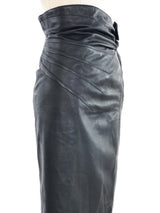 Alaia High Waist Leather Skirt Bottom arcadeshops.com