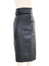 Alaia High Waist Leather Skirt Bottom arcadeshops.com