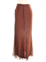 1999 Chanel Metallic Lace Maxi Skirt Bottom arcadeshops.com