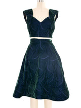 Arnold Scaasi Quilted Velvet Two Piece Ensemble Suit arcadeshops.com