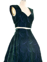 Arnold Scaasi Quilted Velvet Two Piece Ensemble Suit arcadeshops.com