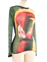 1996 Jean Paul Gaultier Flamingo Mesh Top Top arcadeshops.com
