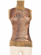 Jean Paul Gaultier Animal Printed Mesh Twin Set Top arcadeshops.com