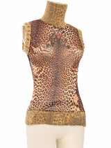 Jean Paul Gaultier Animal Printed Mesh Twin Set Top arcadeshops.com