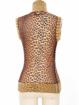 Jean Paul Gaultier Animal Printed Mesh Twin Set Top arcadeshops.com