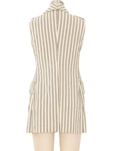 Romeo Gigli Beaded Fringe Striped Vest Top arcadeshops.com