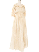 Zandra Rhodes Hand Painted Ivory Silk Dress Dress arcadeshops.com