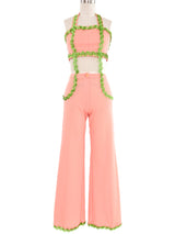 Sequin Accented Peach Halter Ensemble Suit arcadeshops.com