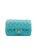 Chanel Mini Rectangular Green Lambskin Flap Bag Accessory arcadeshops.com