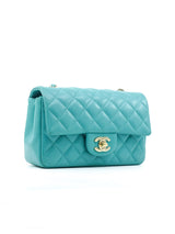 Chanel Mini Rectangular Green Lambskin Flap Bag Accessory arcadeshops.com