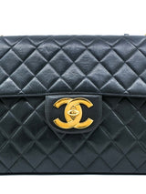 1990s Chanel Quilted Lambskin Jumbo Half Flap Accessory arcadeshops.com