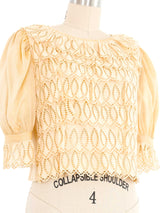 Zandra Rhodes Tiered Lace Ruffle Blouse Top arcadeshops.com