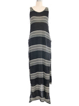Yohji Yamamoto Striped Sleeveless Cotton Dress Dress arcadeshops.com