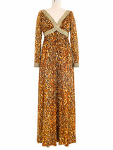 1970s Lillie Rubin Leopard Print Palazzo Jumpsuit Dress arcadeshops.com