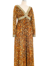 1970s Lillie Rubin Leopard Print Palazzo Jumpsuit Dress arcadeshops.com