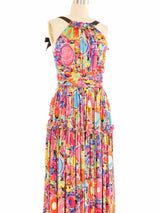 2008 Chanel Bubble Printed Tiered Maxi Dress Dress arcadeshops.com