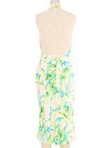 2000 Gianni Versace Bamboo Print Halter Dress Dress arcadeshops.com