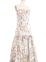 Arnold Scaasi Metallic Drop Waist Gown Dress arcadeshops.com