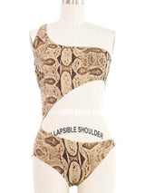 2000 Gucci Snakeskin Printed Swimsuit